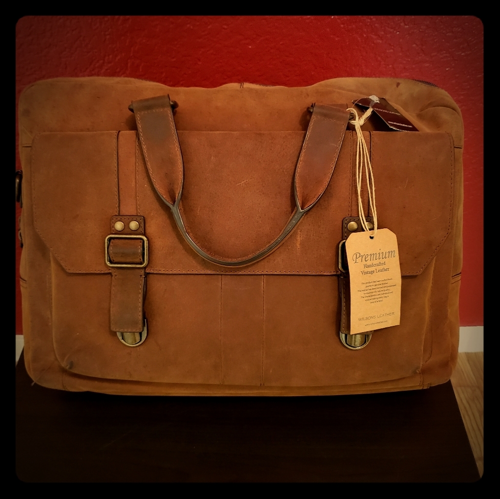 Premium Wilson's Leather vintage messenger bag